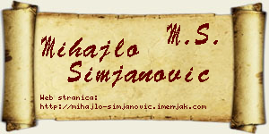 Mihajlo Simjanović vizit kartica